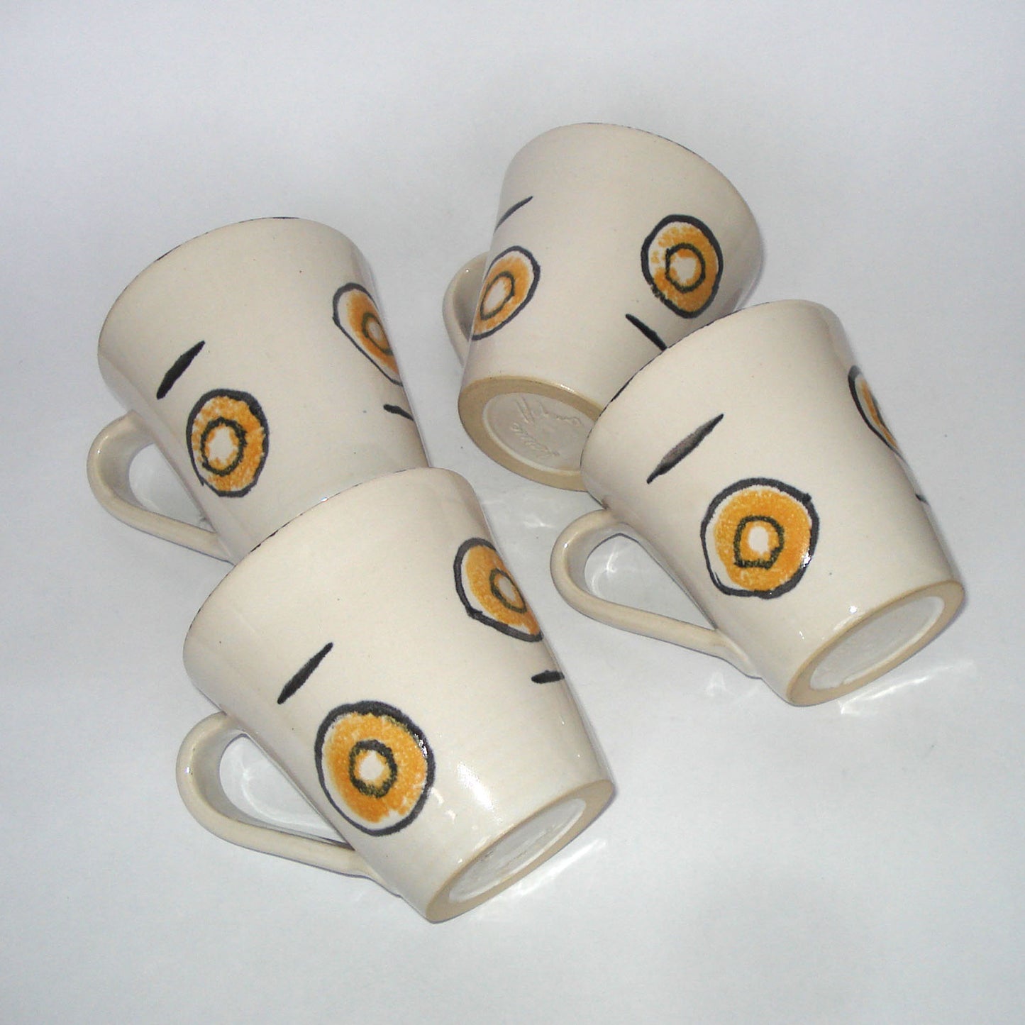 Set de ceai sau cafea pentru mic dejun, ceramică pictată manual