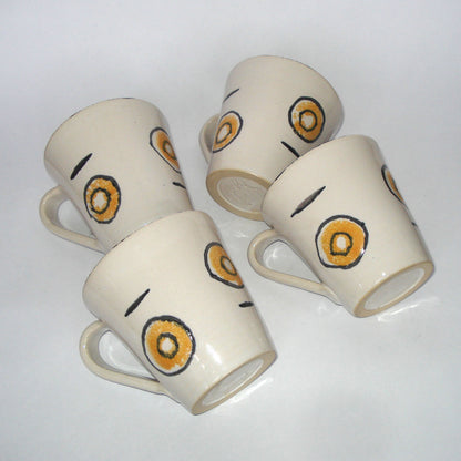 Set de ceai sau cafea pentru mic dejun, ceramică pictată manual