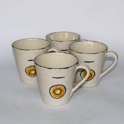 Set de ceai sau cafea pentru mic dejun, ceramică pictată manual