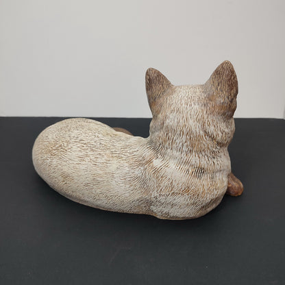 Sculptură Ceramică Pisică Siameză în Mărime Naturală - Pictată Manual, Secolul XX