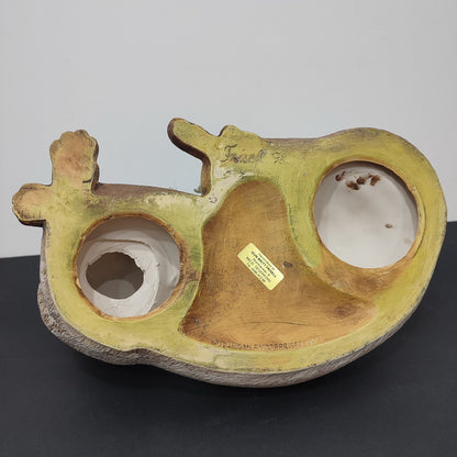 Sculptură Ceramică Pisică Siameză în Mărime Naturală - Pictată Manual, Secolul XX